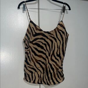 J. Crew Animal Print Camisole in Black and Tan